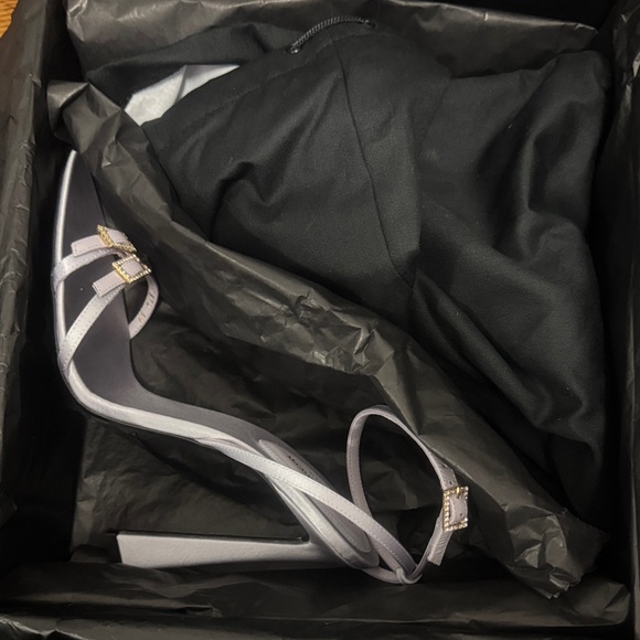 Saint Laurent Women's Grey Strappy Heels - Picture 8 of 8